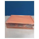 ONE PIECE DETEIN Large Desk Drawer Organizer 13\"x9\"x3.3\" Stackable Desktop Storage Organizer for Copy Paper Clear Home Office Organizer Box Drawer Container for Stationery, Bathroom (Orange, L-1 Dr