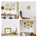 VIOLABBEY 5x5 Picture Frame Gold, Vintage Photo Frames Square, Fits Pictures 3.5x3.5 with Mat or 5 x 5 without Mat, Display for Tabletop and Wall - Retail: $6