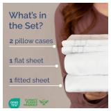 Queen Size 4 Piece Sheet Set - Comfy Breathable & Cooling Bed Sheets Set - Hotel Luxury Bedding for Women, Men, Kids, Teens, Boys & Girls - Deep Pockets, Ultra-Soft, Wrinkle Free - Oeko-Tex - White - 