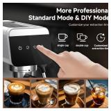 AMZCHEF Espresso Coffee Machine | 20 Bar Pressure System | LED Touch Screen | Compact Design Perfect for Home & Office | 41oz Water Tank - Retail: $95