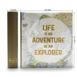 Damage to Spine Holoary Photo Album 4x6 160 Photos Two Pictures Per Page, Memo Writing Area for Each Pocket, 160 Pockets 4âx6â, Printed Book Cover Travel Design World Map Adventure Vacation 