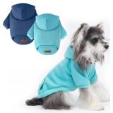 2 Pack Dog Hoodie Warm Hood Dog Sweater Cold Weather Small Dogs Sweatshirt Comfort Pet Clothes for Small Medium Dogs with Pockets Cats Chihuahua Clothes for Male Female Girl Boy Sporty Daily Wear Larg