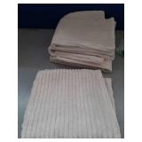 Volcanics Set of 4 Beige Cream Corduroy Decorative Couch Throw Pillow Covers 18x18 Inch, Modern Double-Sided Striped Cushion Cases, Soft Boho Square Accent Pillow Covers, Mix and Match for Home Decor 