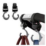 Stroller Hooks for Hanging Diaper Bags Baby Stuff Organizer Groceries Purse Mommy Hook Stroller Accessories for Mom When Jogging Walking or Shopping Pack of 2-Black LLUFO - Retail: $6