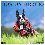 RED EMBER Select - Boston Terriers 2026 Wall Calendar 12 Month | 12\" x 24\" Open | Thick & Sturdy Paper | Holiday Gift | Cute Puppy Dog Calendar 2026 - Retail: $6