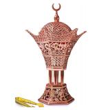 AM Bakhoor Charcoal Incense Burner - Oud Frankincense Resin Burner 10.5 Inches Tall - for Bakhoor Oud Incense Sticks Cones - Luxury Filigree (Rose Gold) - Retail: $33