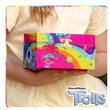 DAMAGE SEE PHOTOS Mini Treasures Trolls Jewelry Box for Girls - Musical Jewelry Box with Spinning Figurine, Trolls Toys for Kids Ages 3-5 - Plays Trolls Theme Song - 6 x 4.7 x 3.5 in - Retail: $20