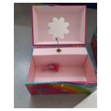 DAMAGE SEE PHOTOS Mini Treasures Trolls Jewelry Box for Girls - Musical Jewelry Box with Spinning Figurine, Trolls Toys for Kids Ages 3-5 - Plays Trolls Theme Song - 6 x 4.7 x 3.5 in - Retail: $20