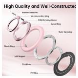 SYNCWIRE Magnetic Phone Ring Holder for MagSafe, 360Â° Rotation Cell Phone Grip Stand Finger Ring Kickstand Two-Sided Magnet Compatible with iPhone 17 Pro Max 16 15 14 13 12 MagSafe Accessories - Re