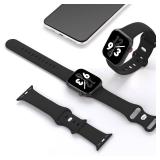 Sport Band Compatible with Apple Watch 38mm 40mm 41mm 42mm 44mm 45mm 46mm 49mm, Replacement Soft Silicone Strap Wristbands for iWatch Series 10/9/8/7/6/5/4/3/2/1 Ultra SE Women Men, Black - Retail: $9