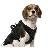 PUPTECK No Pull Dog Harness Medium Sized, Adjustable Reflective Dog Harness with Handle Easy Control, Comfortable Soft Padded Pet Vest Harness for Medium Dogs, Black M - Retail: $19