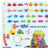 CozyBomBâ¢ Magnetic Fishing Toys Game Set for Kids | Water Table Bathtub Kiddie Pool Party Pole Rod Net, Outdoor Plastic Floating Fish, Toddler Bath Color Ocean Sea Animals Birthday Gift Age 3-5 6