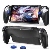 FYOUNG Protective Case for Playstation Portal, Silicone Soft Grip Cover Case Protector with Full Protection and Non-Slip Thumb Grips Accessories Kit for Playstation Remote Player (Black) - Retail: $19