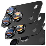 SiHPuoy 2 Pack Camera Lens Protector for iPhone 17 Pro Accessories, Metal Aluminum Alloy Tempered Glass Camera Protector, [Military Grade Shatterproof] [Case Friendly]-Black - Retail: $6