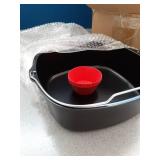 BSDLZCH 8inch Air Fryer Cake Pan, Non-stick Air Fryer Cake Barrel Square Deep Baking Pan Pizza Baking Pan for Instant Pot Cake Tray Basket Kitchen Accessorie Set (with 6 muffin cups) - Retail: $18