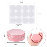 Patelai 2 oz Metal Round Tins Aluminum Tin Cans Salve Tins Containers with Screw Lid 10 Sheets Stickers for Salve Spice Candies Balms Candles, 36 Pack (Pink) - Retail: $24