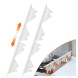 Stainless Steel Stove Gap Covers,Stove Gap Filler, Range Trim Kit, Stove Gap Guards, Heat Resistant and Easy to Clean, Easy retractable Length 13.8\" to 27.5\", Width 0.79\",White(2PCS) - Retail: $22