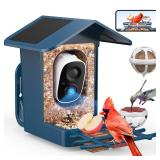 PeckCamÂ® Bird Feeder with Camera Solar Powered, AI Identify & Auto Capture, 2K HD Live Video Smart Bird Feeder Camera Instant Notifications in Backyard, Gift for Bird Lovers - Retail: $88