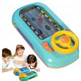 Meuytrg Car Racing Adventure Toy with Steering Wheel, Racing Adventure Car Steering Wheel Driving Games for Age 3+ Year Old with Musical for Boys and Girls Xmas Birthday Gift - Retail: $40