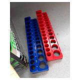 Magnetic Socket Organizer Set, 6PCS Socket Holder, 1/4\", 3/8\", 1/2\" Sockets Holds 143 Pieces Magnetic Sockets Trays (Blue&red, 6 Pcs) - Retail: $38