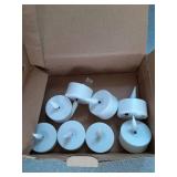 Eywamage Eight Count  White LED Tealights with Remote Batteries, Flickering Flameless Tea Lights Electric Votive Candles Set of 8 - Retail: $17