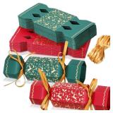 50 Packs Christmas Cracker Kit No Snap Xmas Party Table Favors Snowflake Reindeer DIY Christmas Party Cracker Candy Boxes for Holiday Dinner Decoration Gift (Snowflake) - Retail: $20