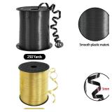 TONIFUL 500 Yards Curling Ribbon-Balloon Ribbon-Balloon String for Art&Craft Decor,Gift Wrapping,Ribbons and Bows for Christmas New Year Halloween Birthday Gifts Graduation Supplies (Black and Gold) -