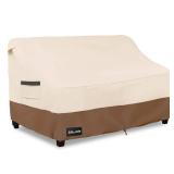 ANartcle 2-Seater Patio Loveseat Cover,58W x 32.5D x 31H Inches Outdoor Couch Cover,100% Waterproof Heavy Duty Patio Sofa Covers,Patio Furniture Covers,Beige&Brown - Retail: $33
