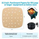 Air Fryer Parchment Paper Liners: 200PCS 8.5 inch Square Perforated parchment paper for Air Fryer, Premium Bamboo Steamer Liner for Air Fryers Baking Cooking Oven - Retail: $7