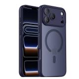 Symcele Designed for iPhone 17 Pro Max Case, Compatible with MagSafe, [Camera Protection] [15FT Military Drop Protection] Shockproof Translucent Matte Anti-Slip Phone Case, 6.9\", Deep Blue - Retail: 