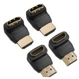 Twisted Veins HDMI 90 & 270 Degree, 4-Pack, Right Angle Adapters/Connectors, Supports HDMI 2.0b 4K 60hz HDR - Retail: $9
