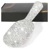 Pre Owned MInovel Luxury Rhinestone Hair Brush for Women - Bling Detangling Comb with Anti-Static, Perfect for Wet or Dry, Straight & Wavy, Curly Hair, Great Gift for Holidays and Special Events