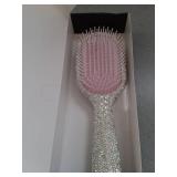 Pre Owned MInovel Luxury Rhinestone Hair Brush for Women - Bling Detangling Comb with Anti-Static, Perfect for Wet or Dry, Straight & Wavy, Curly Hair, Great Gift for Holidays and Special Events