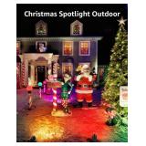 SUNVIE Christmas 12W RGB Color Changing Landscape Lights Low Voltage LED Landscape Lighting Remote Control Spotlight Waterproof Garden Pathway Christmas Decoration Outdoor, 8 Pack with Connector - Ret