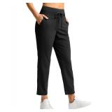G Gradual Pants for Women High Waisted Golf Pants 2 Deep Pockets 7/8 Ankle Sweatpants for Athletic Travel Casual Lounge Work, Black, Medium - Retail: $35