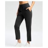 G Gradual Pants for Women High Waisted Golf Pants 2 Deep Pockets 7/8 Ankle Sweatpants for Athletic Travel Casual Lounge Work, Black, Medium - Retail: $35