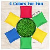 Foilswirl 36 Pcs Nylon Bean Bags for Tossing Small Colorful Cornhole Bean Bags Bulk for Kids Hand Tossing Family Game for Cornhole Party Supplies (5\" X 5\",Bright Colors) - Retail: $39