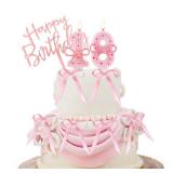 Number 18 Pink Bowknot Birthday Candle for Cake with 6 Pack Ribbons - 2.75\" Large Cake Topper Decoration for 18th Birthday Party,Wedding Anniversary & Girls Party Supplies (Elegant Bow Accents) - Ret
