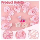 Number 18 Pink Bowknot Birthday Candle for Cake with 6 Pack Ribbons - 2.75\" Large Cake Topper Decoration for 18th Birthday Party,Wedding Anniversary & Girls Party Supplies (Elegant Bow Accents) - Ret