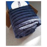 MIULEE Navy Blue Decorative Throw Pillow Covers 18x18 Inch for Couch Bed Sofa Pack of 2 Boho Farmhouse Throw Pillows Soft Cross Corduroy Patchwork Textured Cushion Cases - Retail: $14