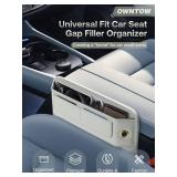 Owntow Premium Leather Car Seat Gap Filler Organizer, Universal Fit Interior Accessory with Card Slots, Car Center Console Organizer for Suv, Truck (Beige, 2 Pack) - Retail: $40