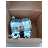 Simnliras 2.75 Inch Exhaust Butt Joint Band Clamp Stainless Steel 2.75\" Universal Band Seal Clamp Sleeve Coupler for Pipe Connection - Retail: $21