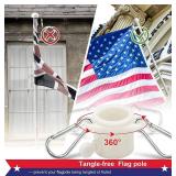 Flag Pole Holder for Outside House - 5ft Heavy Duty Stainless Steel House Flag Pole Kit, Tangle Free Spinning Flagpole For Outdoor Porch Residential Decoration - White - Retail: $15