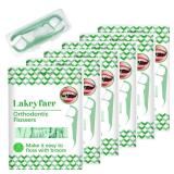 300 Count Orthodontic Flossers for Braces with Floss Dispenser, Brace Flossers for Kids Teeth & Adults, Dental Floss for Braces, Dental Floss Picks, 50 Count Bag (Pack of 6) - Retail: $10