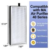 40 Replacement Filter | Compatible with MA Air Purifier 40 Series | 3-Stage Filtration with Pre-filter, High-Efficiency Core Layer, and Activated Carbon | 4-Pack - Retail: $59