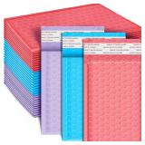 Henoyso 162 Pcs Colored Small Bubble Mailers 4x6 Inch Poly Shipping Bubble Envelopes Bulk Adhesive Cushioning Padded Shipping Bags for Trading Card Packaging(Bright Color) - Retail: $29