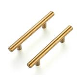 Ravinte 30 Pack 5 Inch Cabinet Pulls Brushed Brass Stainless Steel Kitchen Drawer Pulls Cabinet Handles 5âLength, 3â Hole Center - Retail: $30