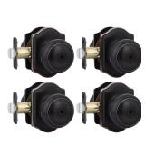 Goldenwarm Oil Rubbed Bronze Door Knobs Interior, Privacy Door Knob for Bedroom & Bathroom, Oil Rubbed Bronze Interior Door Knobs with Arched Plate 4 Pack - Retail: $46