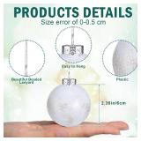 24 Pcs Rustic Textured Glass Christmas Ball Ornaments 2.36 Inch Vintage Rustic Metallic Green Brown Cream Xmas Baubles Farmhouse Xmas Tree Decorations Modern Christmas Home Decor for Tree Holiday