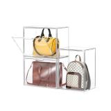 ZEPKeaHM Extra Large 3Pack PET Plastic Handbag Display Case â Stackable Transparent Plastic Display Cases with Magnetic Door, Dustproof Closet Organizer for Purses, Handbags, Cosmetics, Collectib